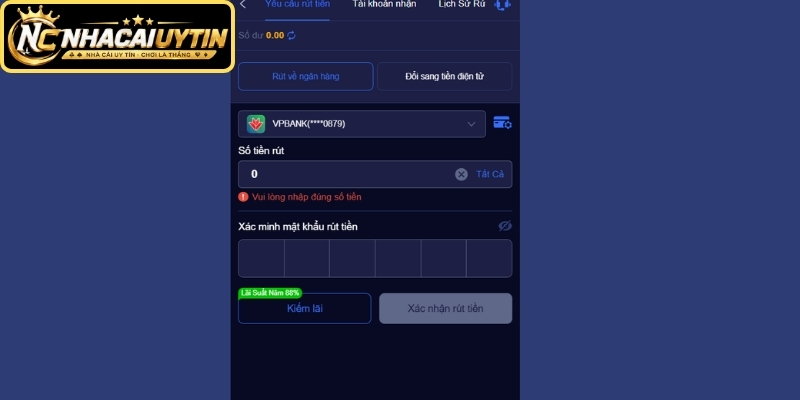 Lỗi hay gặp khi tạo lệnh rút tiền